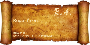 Rupp Áron névjegykártya